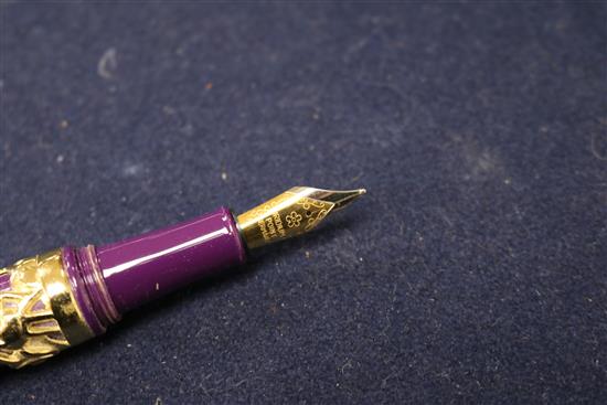 A giant ornate fountain pen 6.75in.